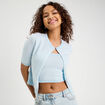 Ensemble gilet et bustier bleu clair femme