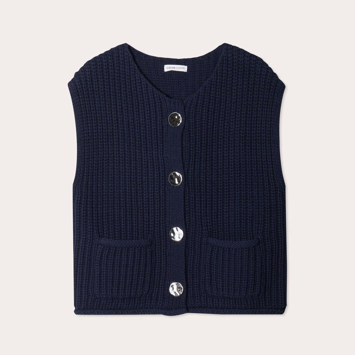 Gilet sans manches bleu marine femme