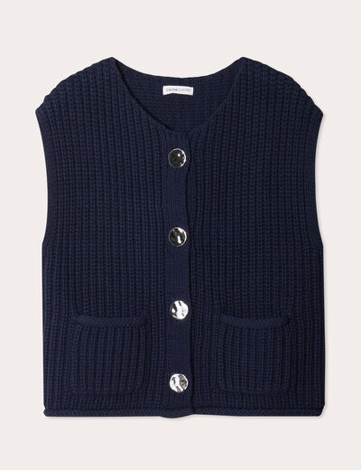 Gilet sans manches bleu marine femme