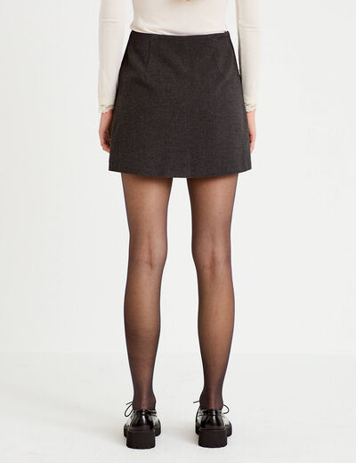 Jupe-short trap&egrave;ze fluide gris femme