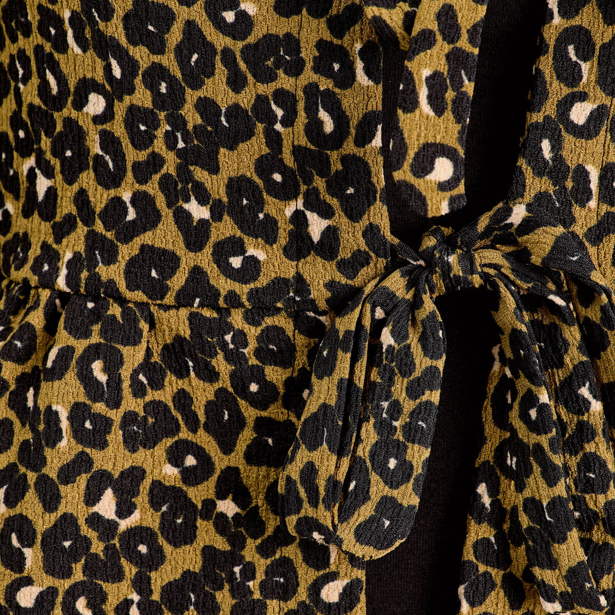 Blouse nou&eacute;e manches longues vert kaki femme