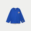 Sweat oversize col rond manches longues bleu electrique femme