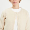 Gilet boutonné manches longues ecru femme