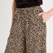 Pantalon large fluide beige femme