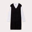 Robe pull droite 2-en-1 noir femme