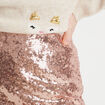 Jupe-short droite sequins rose champagne femme