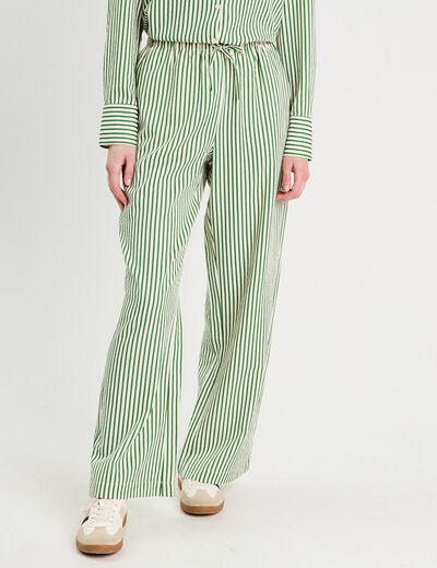 Pantalon large vert fluo femme
