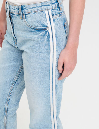 Jean droit taille standard denim triple stone femme