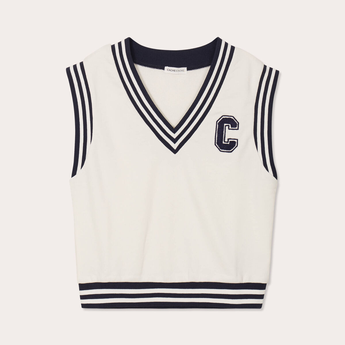 Sweat sans manches ecru femme