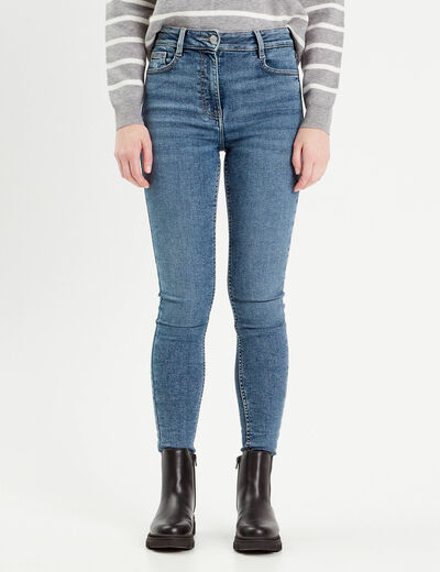 Jeans skinny taille haute denim double stone femme