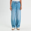 Jeans large taille élastiquée denim double stone femme