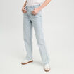 Jeans straight taille haute bleu gris femme