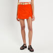 Jupe-short ceinturée contenant du lin orange femme