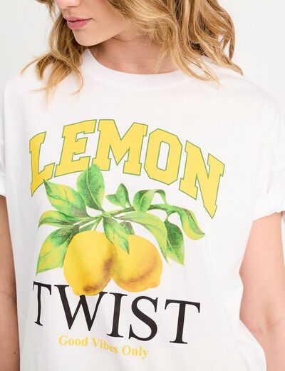 T-shirt manches courtes blanc femme
