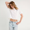 T-shirt avec coquillages blanc femme