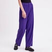 Pantalon droit large violet femme