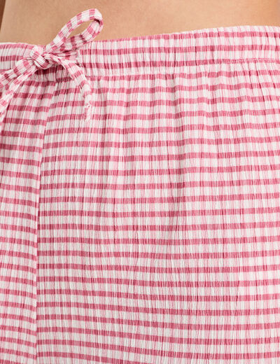 Pantalon large fluide rouge foncé femme