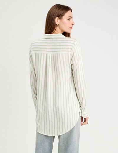 Chemise manches longues vert kaki femme