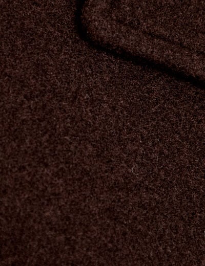 Trench court boutonn&eacute; marron fonc&eacute; femme