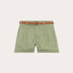 Short chino ceinturé vert kaki femme