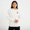 Sweat col rond manches longues ecru femme
