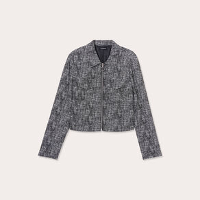 Veste courte zippée noir femme