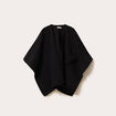 Poncho col V avec passant noir femme