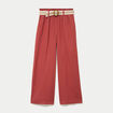 Pantalon large avec ceinture amovible vieux rose femme