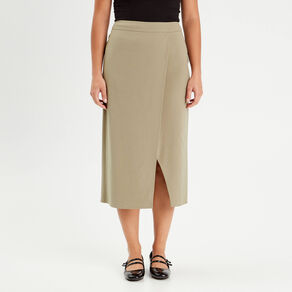 jupe midi droite vert kaki femme Jupe midi droite vert kaki femme
