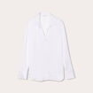 Chemise manches longues satin blanc femme