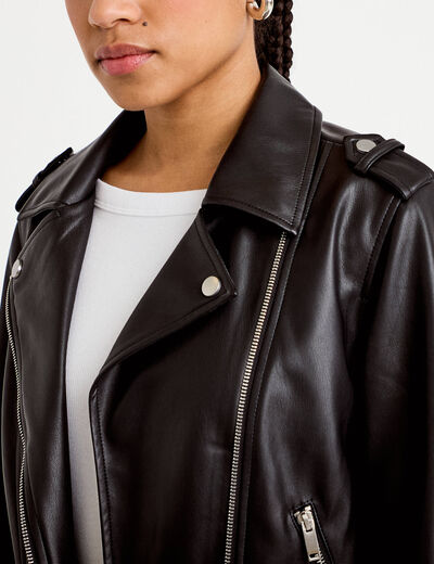 Veste Blouson Simili Cuir Blanc Cassé Camaieu – Taille 40, Neuf Avec étiquettes, Style Pardessus Femme