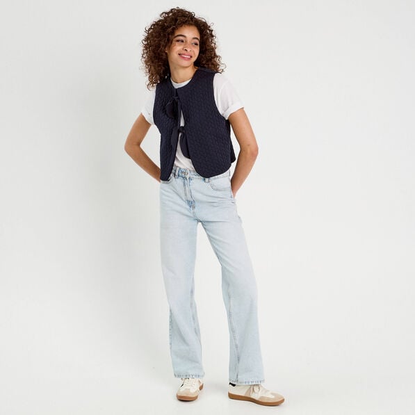 veste matelassee nouee bleu marine femme Veste matelassée nouée bleu marine femme