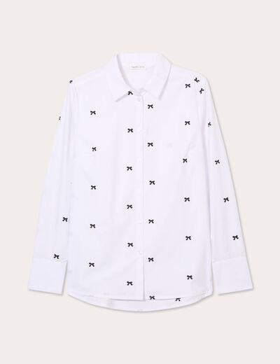 Chemise brodée noir femme