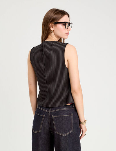 Veston sans manches noir femme
