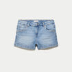 Short stretch en jean taille basse denim double stone femme