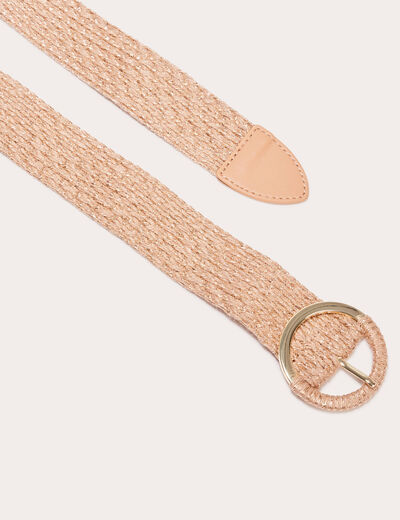 Ceinture raphia couleur or femme