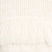 Pull avec franges ecru femme