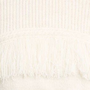 pull avec franges ecru femme Pull avec franges ecru femme
