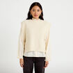 Pull sans manches ivoire femme