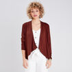 Cardigan col en V marron femme