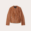 Veste droite zipp&eacute;e beige femme