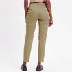 Pantalon city slim ceinturé blanc femme