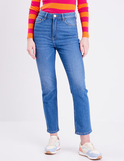 Jeans slim taille haute denim stone femme