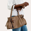 Sac port&eacute; &eacute;paule beige femme