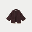 Veste pliss&eacute;e manches 3/4 marron fonc&eacute; femme