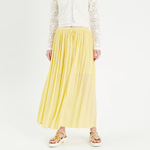 jupe longue evasee jaune clair femme Jupe longue évasée jaune clair femme