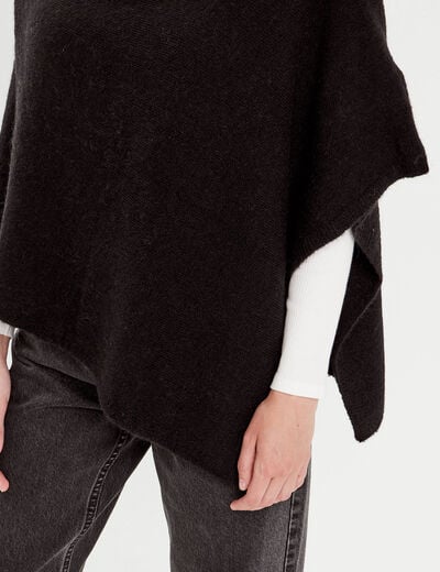 Poncho asymétrique noir femme