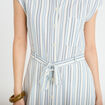 Robe midi &eacute;vas&eacute;e manches tr&egrave;s courtes blanc femme
