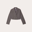 Veste blazer droite courte gris foncé femme