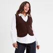 Gilet sans manches ajusté marron foncé femme
